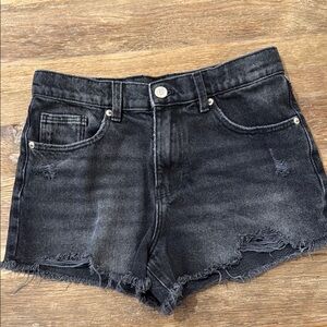 Zara Washed Black Denim Shorts